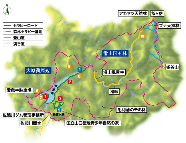 山口市徳地森林セラピー基地マップ