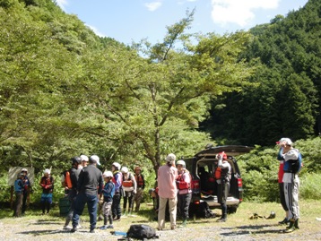 滑川沿いで準備運動